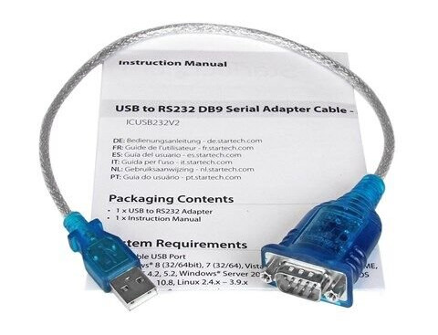 StarTech.com 1 Port USB to RS232 DB9 Serial Adapter Cable - M/M