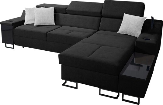 3 seters Sovesofa Høyre Svart 3 seters Sovesofa Høyre Svart