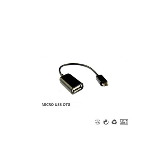 Estore USB Til Micro Kabel Innebygd OTG Adapter Svart
