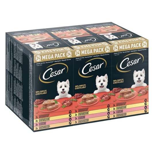 Cesar Megapakke Skåler 24 X 150 G Classic Terrine