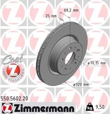 Bremseskive ZIMMERMANN 550.5602.20 Bremseskive ZIMMERMANN 550.5602.20