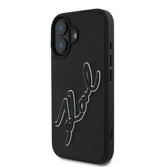 Karl Lagerfeld iPhone 16 Hardcase 3D Rubber Signature Svart