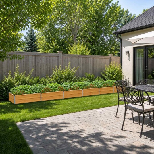 vidaXL Hevet Hagebed Naturlig 480 x 80 x 24 cm kaldvalset stål