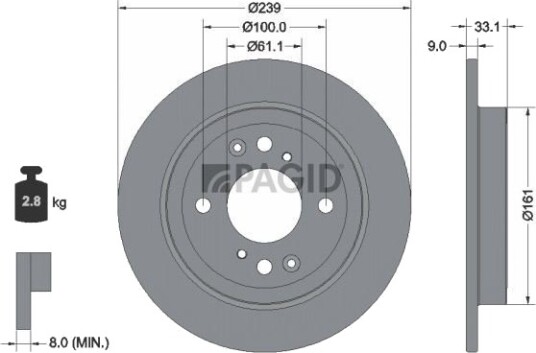 PAGID 56044NC Bremseskive PAGID 56044NC Bremseskive