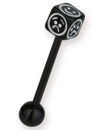 Diffrent Faces Black Tungepiercing
