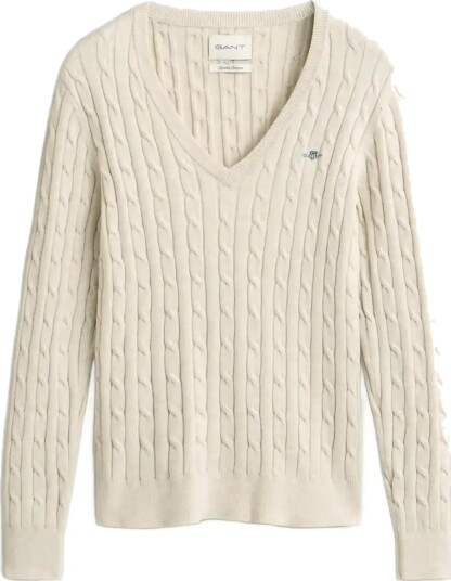 Gant Classic Cable Knit Sweater Beige M