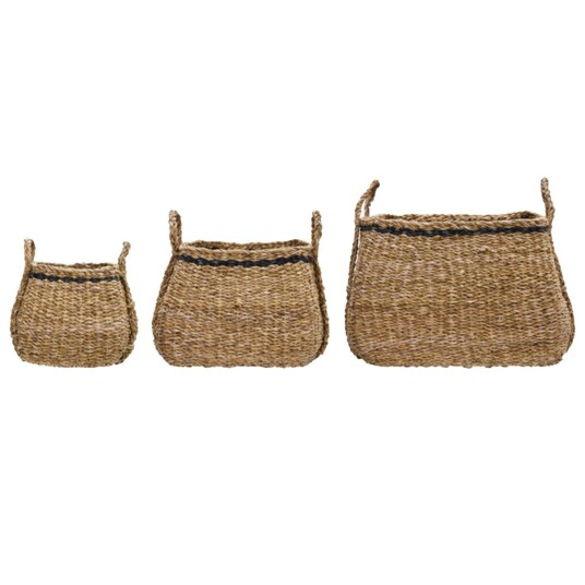 House Doctor Laine Oppbevaringskurv 3 pk Sort/Naturfarget House Doctor Laine Oppbevaringskurv 3 pk Sort/Naturfarget