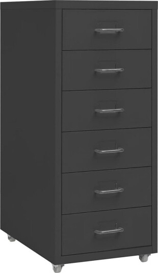 Mobilt arkivskap antrasitt 28x41x69 cm metall