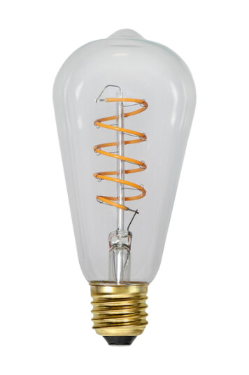 Star Trading LED-pære E27 ST64 Decoled Spiral Clear 3-step memory 1671344-01-512 1697973-01-0