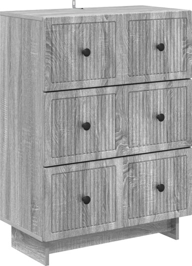 vidaXL Skuffeskap Grå sonoma 66 x 34,5 x 90 cm Konstruert tre vidaXL Skuffeskap Grå sonoma 66 x 34,5 x 90 cm Konstruert tre