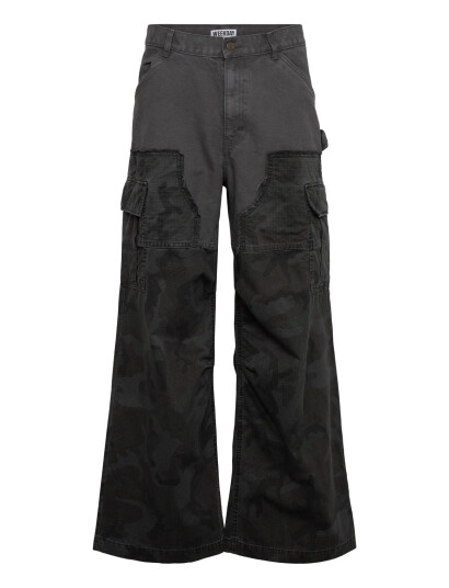 Weekday Loose Patchwork Cargo Trousers   Navy   48