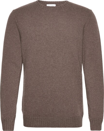 Davida Cashmere Man Chunky O Neck Sweater CACAO S
