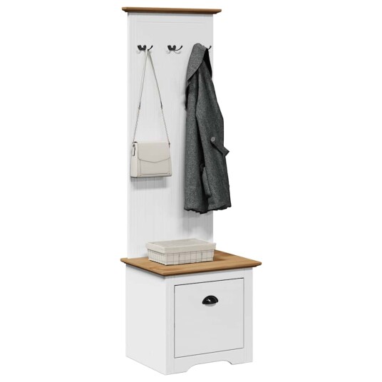  Gangskap med kroker BODO hvit og brun 50x40x157 cm 8721158392794