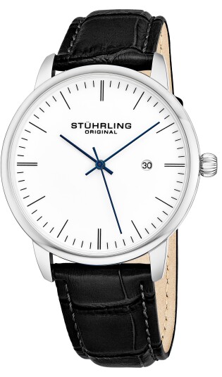 Stührling Original Herreklokke 3997.1 Hvit/Lær Ø40 mm