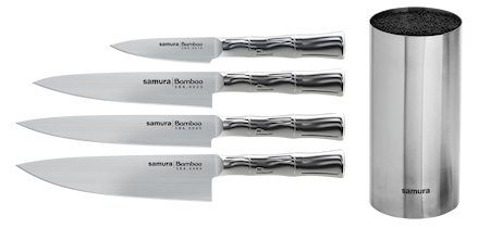 Samura BAMBOO Knivsett 4 kniver + Knivblokk