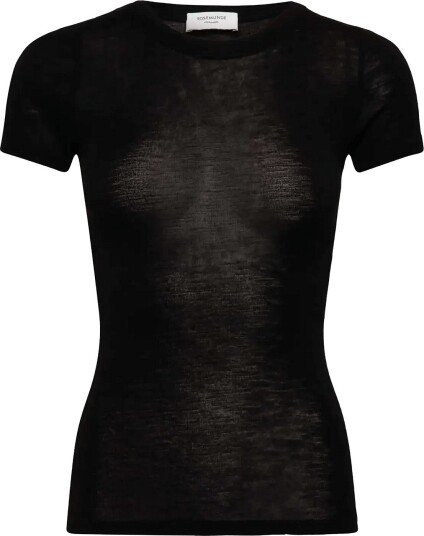 Rosemunde Rwsara Cashmere Blend Capsleeve T-Shirt - BLACK - XS