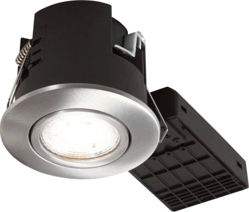 Nordtronic innfelt spotlight med Ledvance GU10 spotpære børstet aluminium