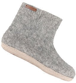 SHUS Uldstøvle m. Læder Sål   Light Grey 46