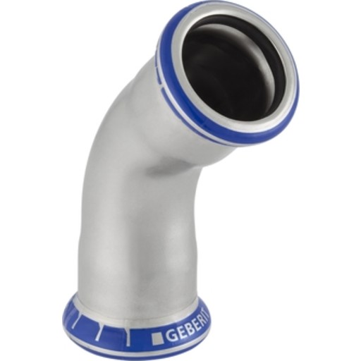 Geberit 54mm 45° Stål Rørdel med Trykkindikator