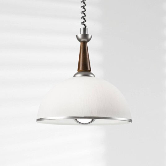 Lamkur Lighting Ilsa hengelampe hvit/sølv Ø 30 cm høydejusterbar Lamkur Lighting Ilsa hengelampe hvit/sølv Ø 30 cm høydejusterbar