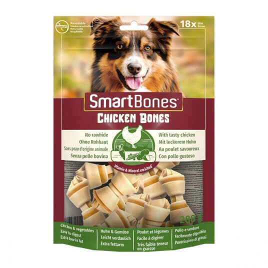 SmartBones Kylling Mini 18-pk Hundefôr uten Råhud SmartBones Kylling Mini 18-pk Hundefôr uten Råhud