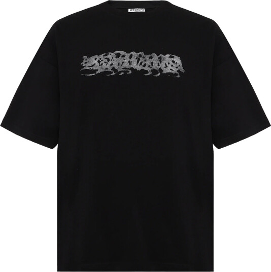 Weekday Boxy Printed Graphic T Shirt Black XL