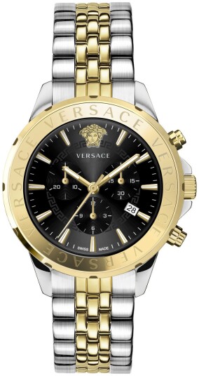 Versace Herreklokke VEV602223 Signature Sort/Gulltonet stål Ø44 mm