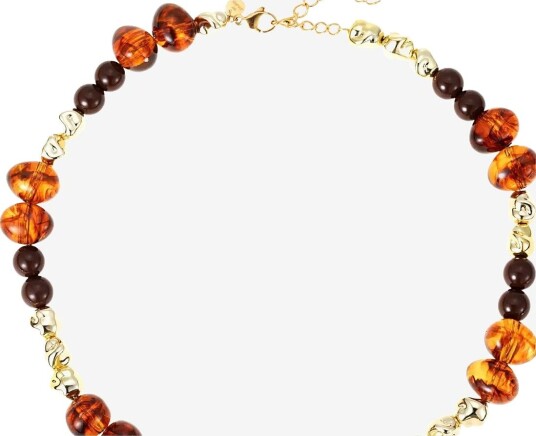 By Jolima Francie Brown Mix Necklace - BROWN - One Size 42 cm