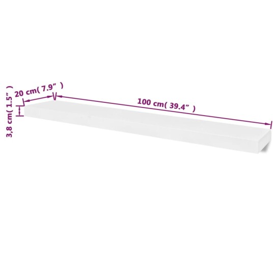 vidaXL Bokhyller hvit MDF 2 stk vidaXL Bokhyller hvit MDF 2 stk