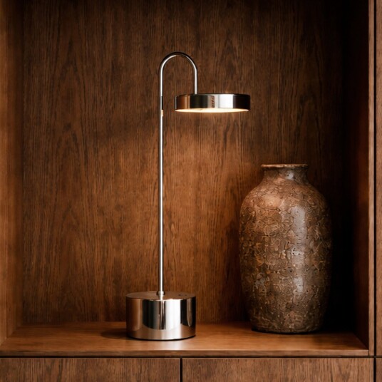 Bordlampe Dyberg Larsen MOOVELIGHT dimmbar Krom Stue Metall Design 10 35 Krom
