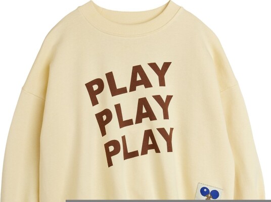 Mini Rodini Collegegenser   Play   Off White   Mini Rodini   8 9 år (128 134)   Collegegenser Gul Hvit
