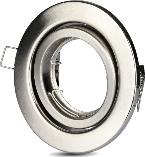 GU10 innbyggingsspot Satin nikkel rund Ø99 mm hull: Ø74 mm