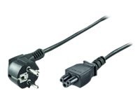 MicroConnect Strømkabel 1 m C5 til CEE 7/7 Vinklet Svart