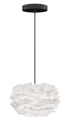 Umage Eos Taklampe Micro Hvit med Flat Baldakin i Sort Umage Eos Taklampe Micro Hvit med Flat Baldakin i Sort