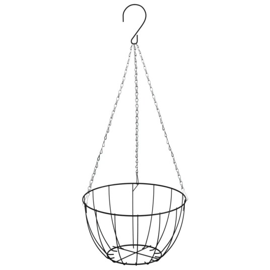 Hengende plantekasser 4 stk kokosfiber svart Ø 30x52 cm stål 319357