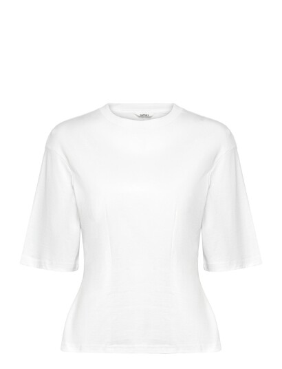 Monki Fitted Dart Detail T Shirt White XL