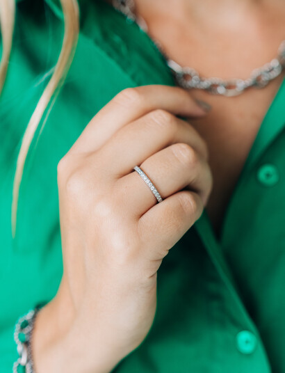 By Jolima Celine Crystal Ring - Silver - 18 mm