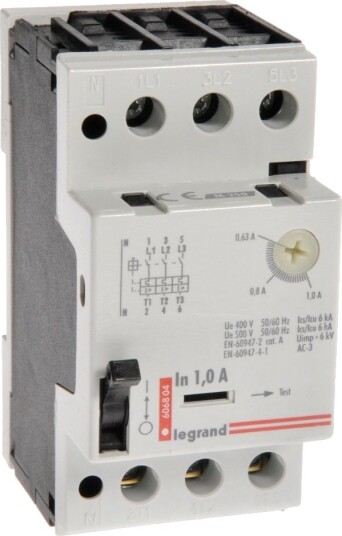Legrand Motorsikringsbryter 3P 0,25Kw 0,63 1A M 250 1 606804 Legrand Motorsikringsbryter 3P 0,25Kw 0,63 1A M 250 1 606804