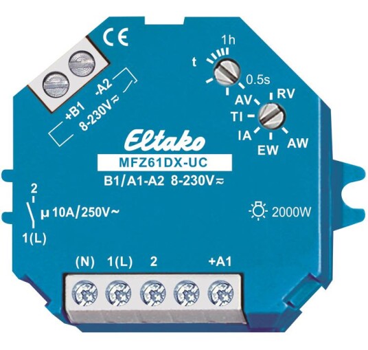 Eltako MFZ61DX UC Tidsrelé 10A 8 230 V 6 funksjoner Belysning
