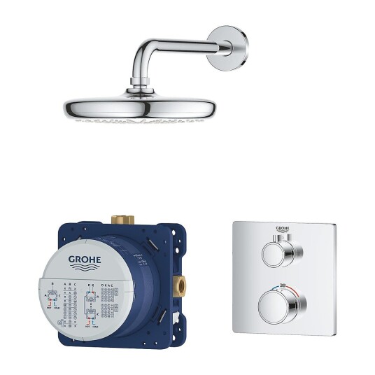Grohe Grohtherm dusjpakke Med Tempesta hodedusj, Krom