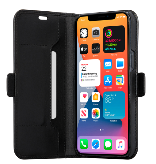 Dbramante1928 Copenhagen Slim Flip-deksel Ekte Skinn Svart for iPhone 12 Pro Max Dbramante1928 Copenhagen Slim Flip-deksel Ekte Skinn Svart for iPhone 12 Pro Max