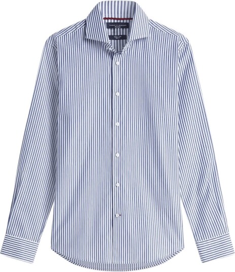 Tommy Hilfiger Ny Flex Collar Clssc Strp Shirt Navy R/42 Regular