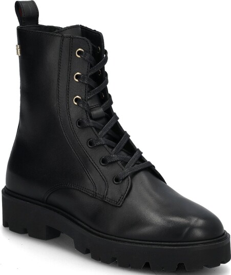 Tommy Hilfiger Th Stud Leather Lace Up Boot BLACK 42