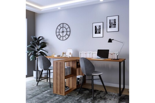 Kafrein Skrivebord 240x72x240 cm Brun