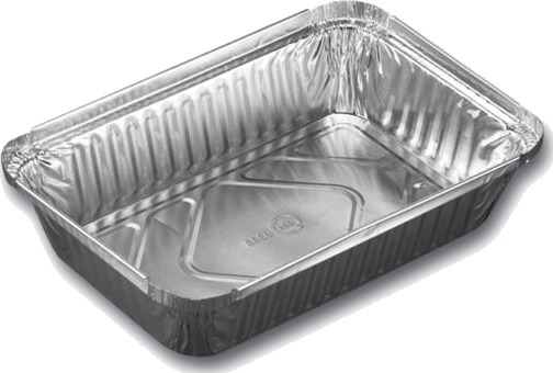 Foliebakke Plus Pack 1 Compartments Rektangulær Kapacitet 890Ml,207X141x41mm Aluminium Aluminium,
