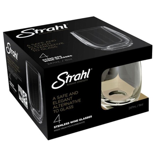 Strahl, Vinglass, Gaveeske, Polykarbonat (247ml) - 4stk.