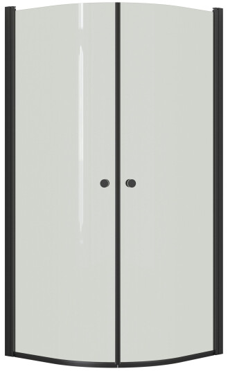 Dansani Match E+E Dusjhjørne Buet Svart Matt / 80x80cm Klart Glass