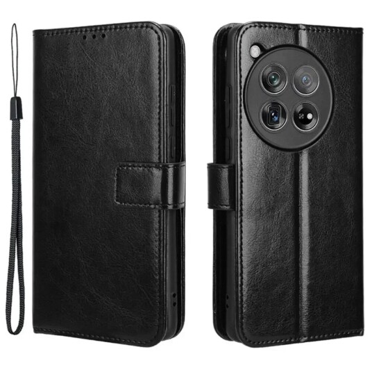 INCOVER EIDERWOOD OnePlus 12R Kunst Skinn Flip Deksel med Stativ & Lommebok - Svart INCOVER EIDERWOOD OnePlus 12R Kunst Skinn Flip Deksel med Stativ & Lommebok - Svart
