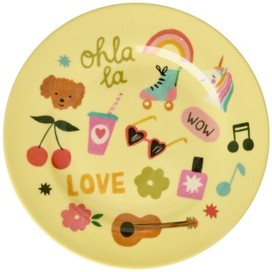Rice Unicorn Love Print Melamine Round Side Plates Rice Unicorn Love Print Melamine Round Side Plates