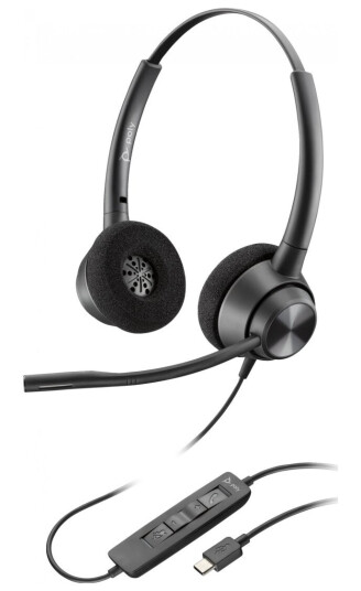 Hp Poly Encorepro 320 - Encorepro 300 Series - Hodesett - On-Ear - Kablet - Usb-C - Svart - Certified For Microsoft Teams